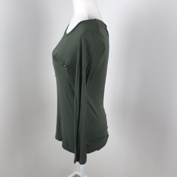 Occasion Long Sleeve Green Top With Pocket Size S - Picture 3 of 6